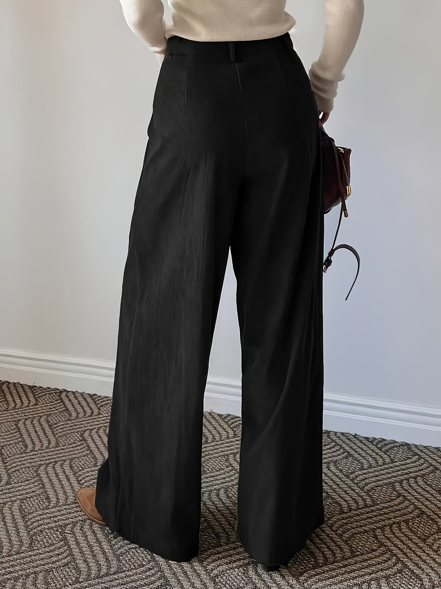 Celine | Women's Pleated Wide Leg Trousers – High Waisted Dress Pants view 2