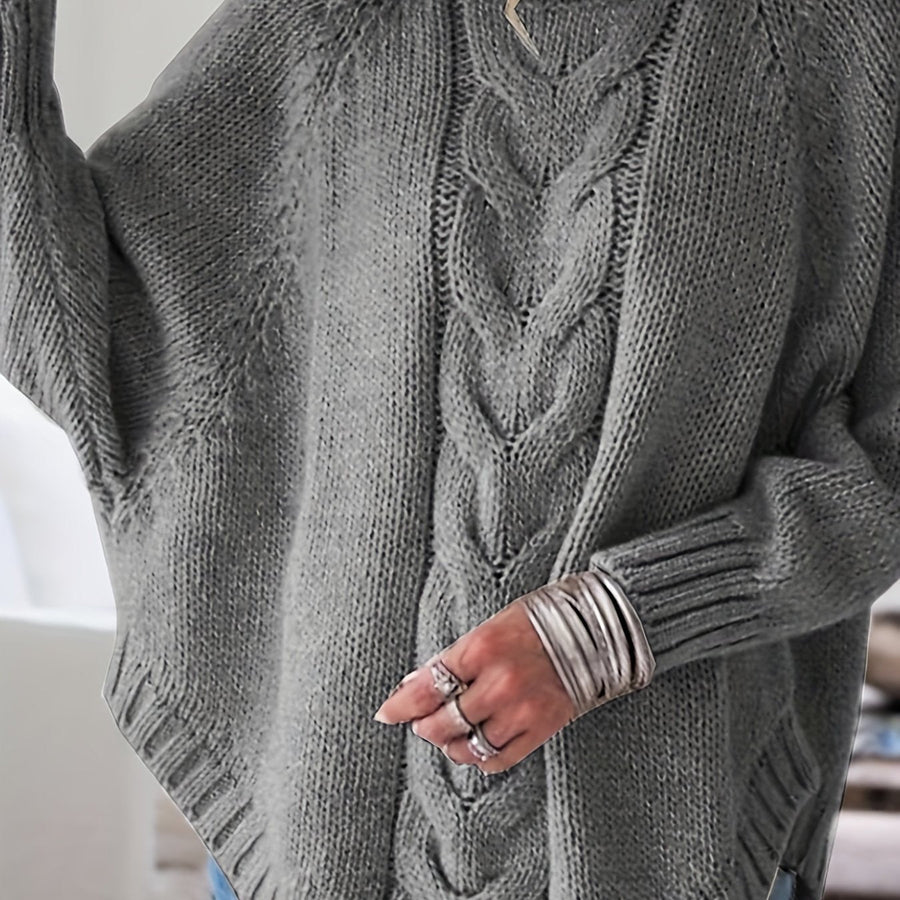 Gwendolyn | Women's Turtleneck Sweater – Cable Knit High Neck Winter Pullover view 12
