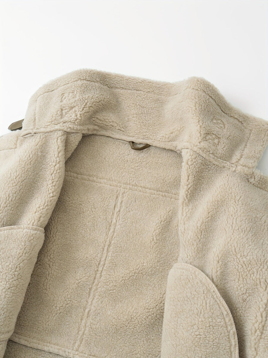 Clara | Women's Aviator Jacket – Belted Cozy Winter Coat view 7