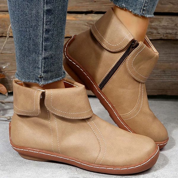 Camilla | Vintage-Style Contrast Stitching Boots view 6