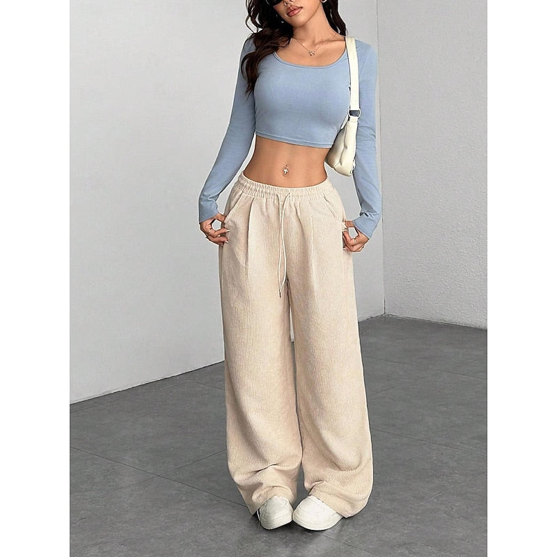 Georgina | Women's Wide Leg Pants – High Waisted Relaxed Palazzo Pants view 10