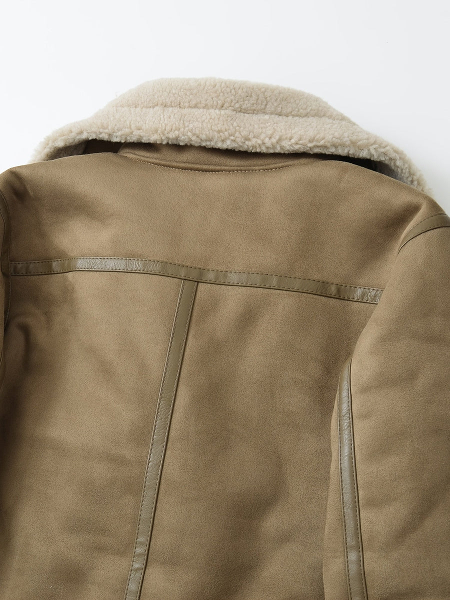 Clara | Women's Aviator Jacket – Belted Cozy Winter Coat view 6
