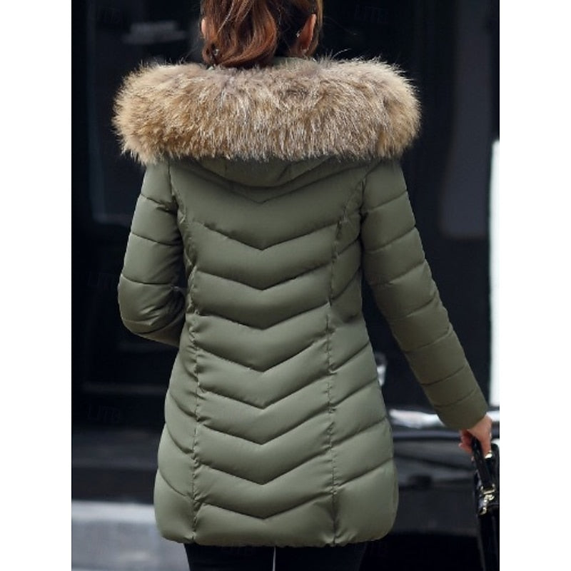 Astra | Women's Winter Parka – Hooded Quilted Puffer Jacket view 8