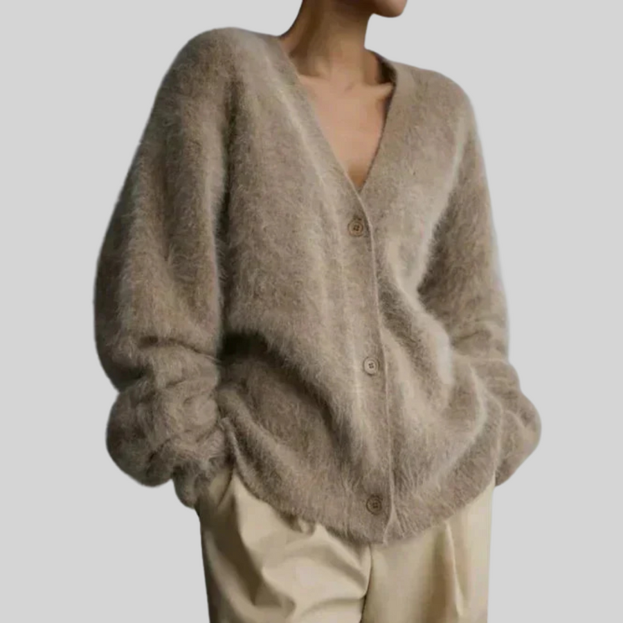 Bess | Women's Winter Cardigan – Oversized Fuzzy view 1