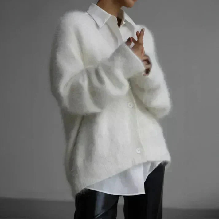 Bess | Women's Winter Cardigan – Oversized Fuzzy view 4