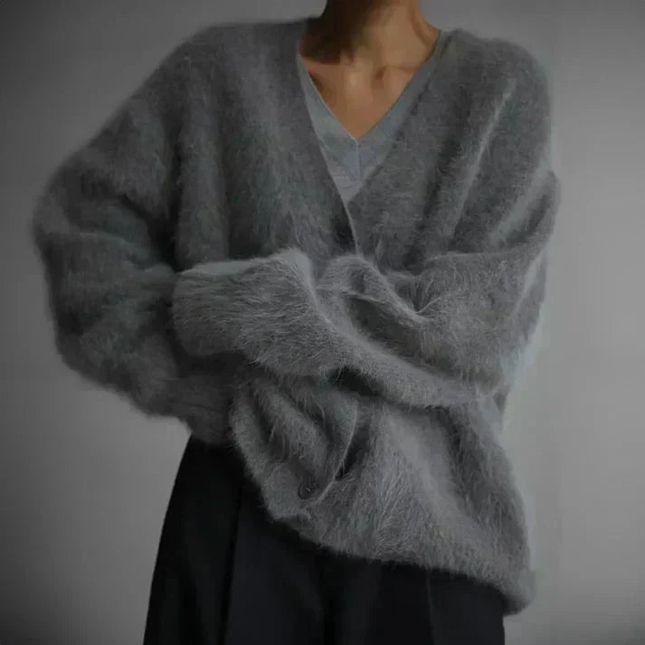 Bess | Women's Winter Cardigan – Oversized Fuzzy view 5
