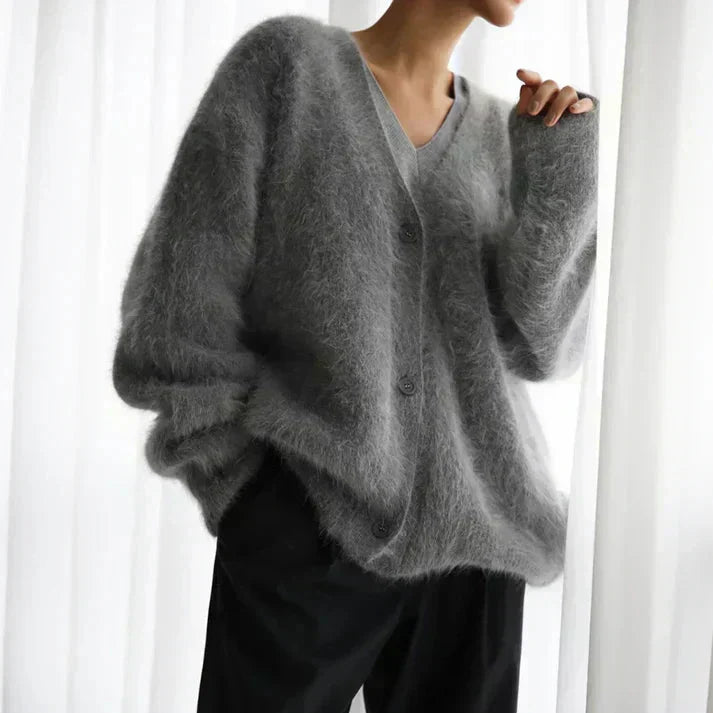 Bess | Women's Winter Cardigan – Oversized Fuzzy view 6