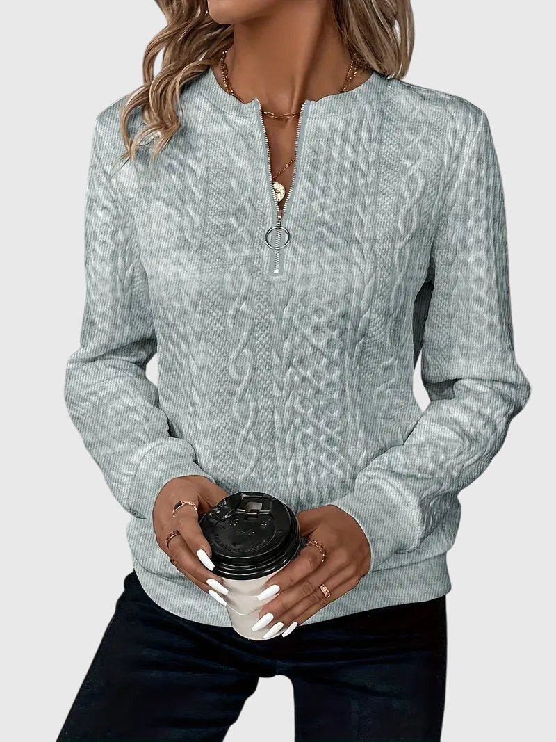 Casimira | Cable Knit Quarter-Zip Sweater view 17