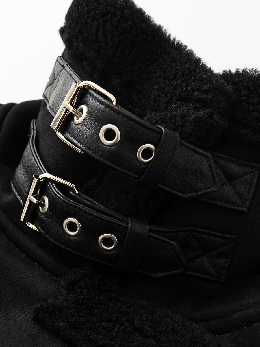 Clara | Women's Aviator Jacket – Belted Cozy Winter Coat view 11