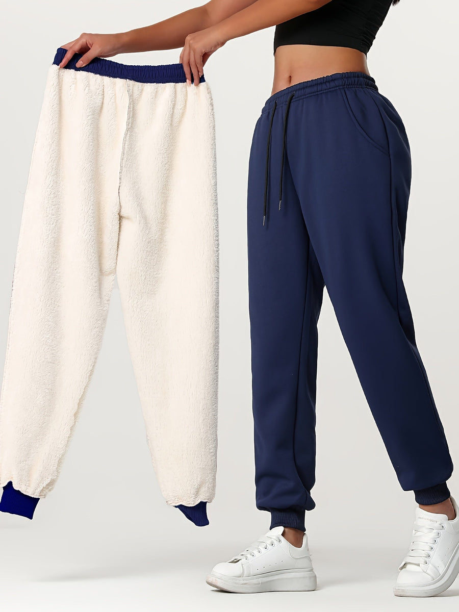 Fiona | Women's Lined Joggers – Cuffed Warm Winter Sweatpants view 12