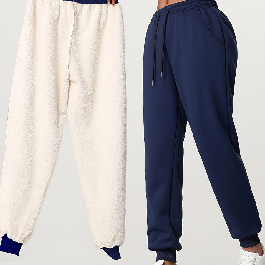 Fiona | Women's Lined Joggers – Cuffed Warm Winter Sweatpants view 11