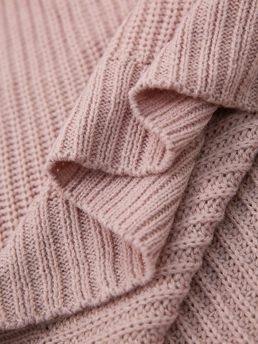 Rosabel | Women's Plus Size Sweater Dress – Half Turtleneck Relaxed Knit Dress view 10