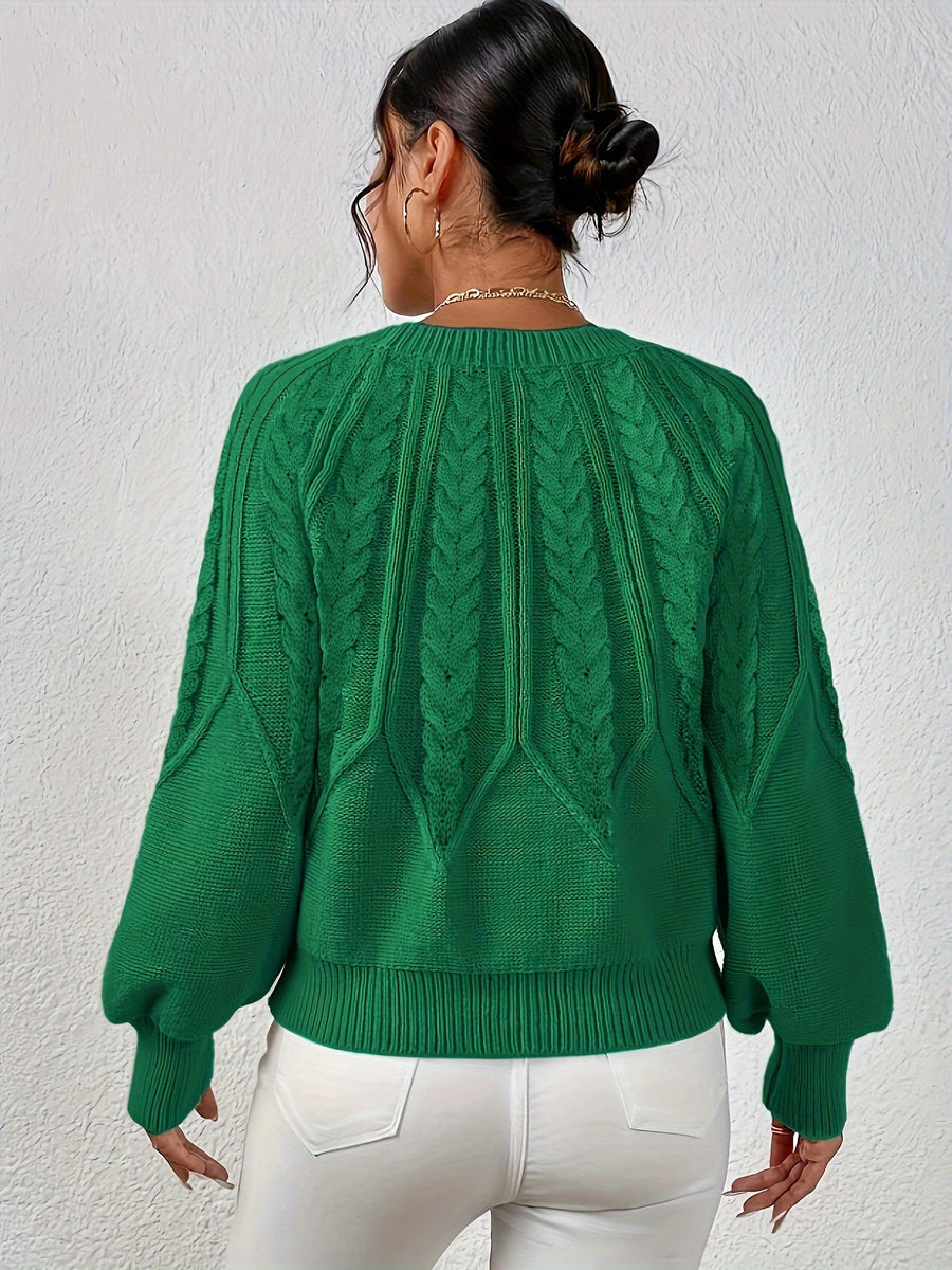 Eleanor | Women's Oversized Cable Knit Sweater – Relaxed Chunky Winter Pullover view 21