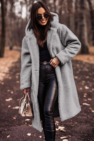 Tamsin | Women's Faux Fur Coat – Hooded Winter, Plus Size view 8