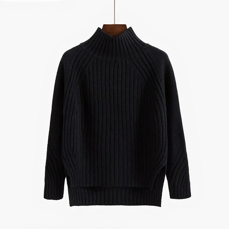 Ava | Women's Winter Sweater – Ribbed Knit Mock Neck view 6