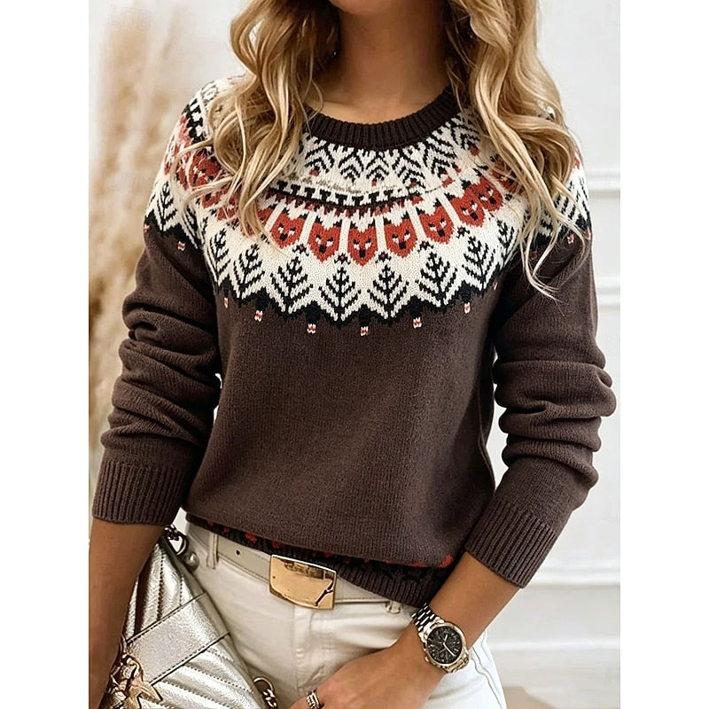 Coralie | Women's Patterned Knit Sweater – Heritage Style Winter Pullover view 3