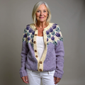 India | Women's Winter Cardigan – Vintage Icelandic Knit, Plus Size