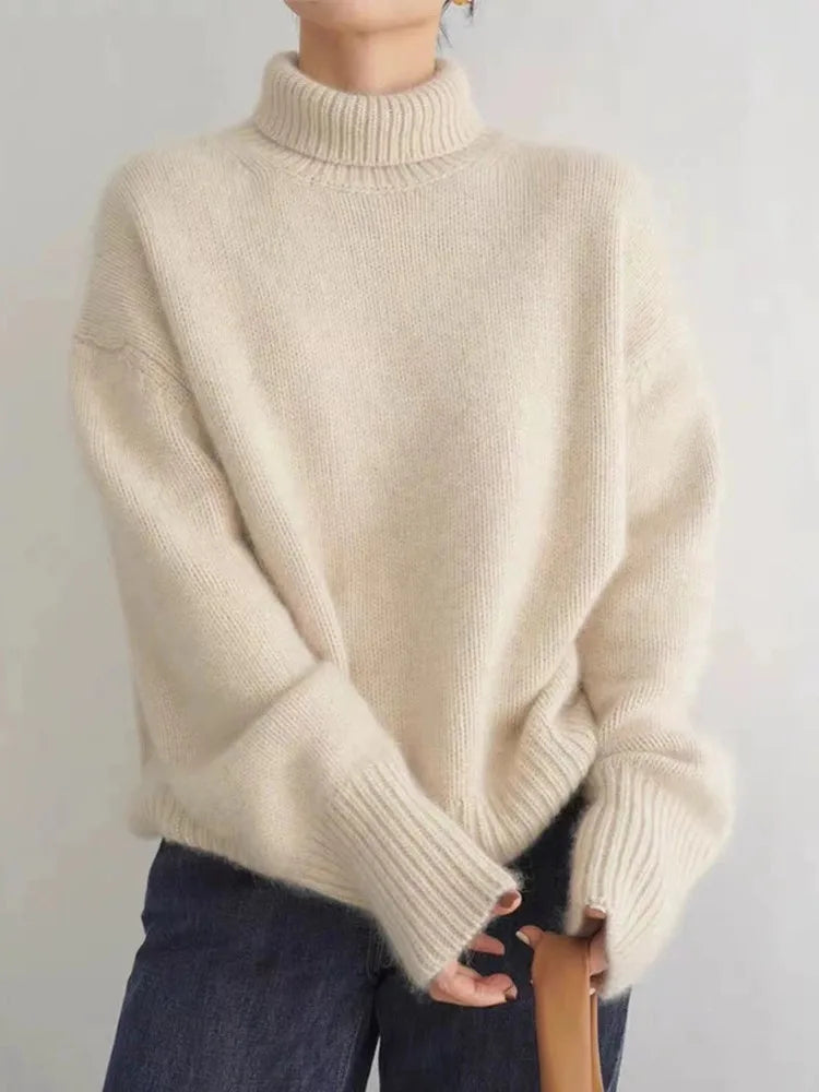 Freya | Roll Neck Cashmere Sweater for Women view 2