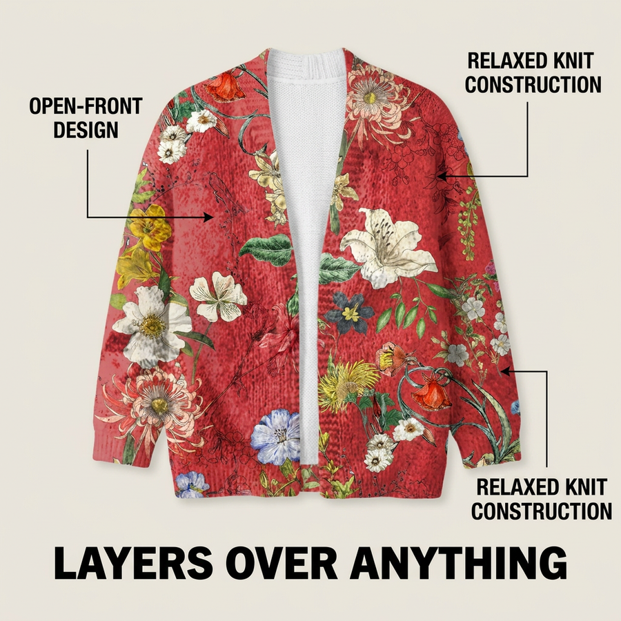 Lena | Button-Down Floral Print Cardigan Sweater for Women view 5