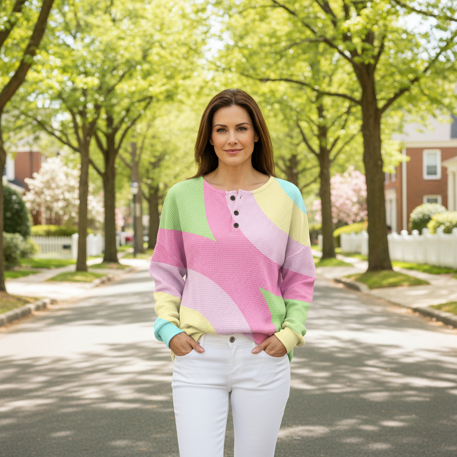 Vera | Crew Neck Ribbed Knit Sweater for Women view 2