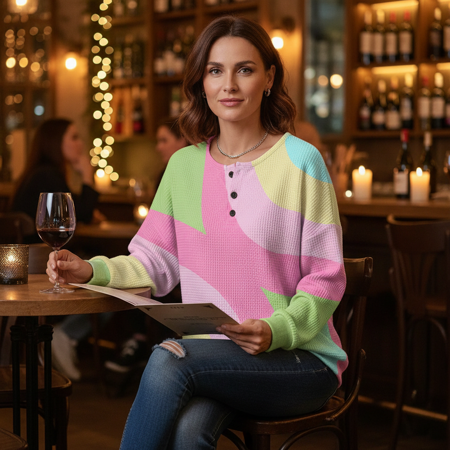 Vera | Crew Neck Ribbed Knit Sweater for Women view 3