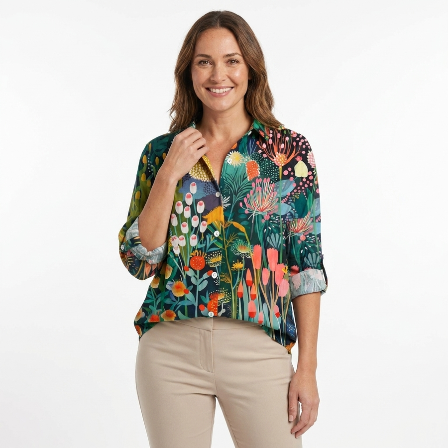 Beatrice | Plus Size Printed Blouse view 3