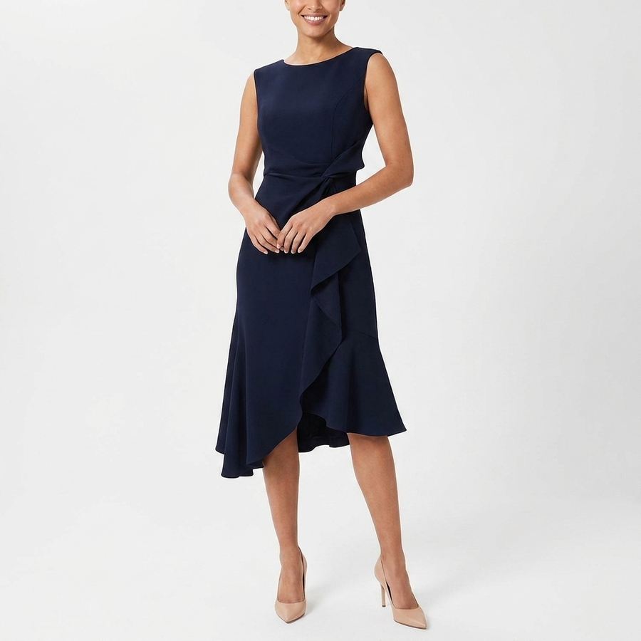 Eni | Draped Asymmetric Midi Dress view 2