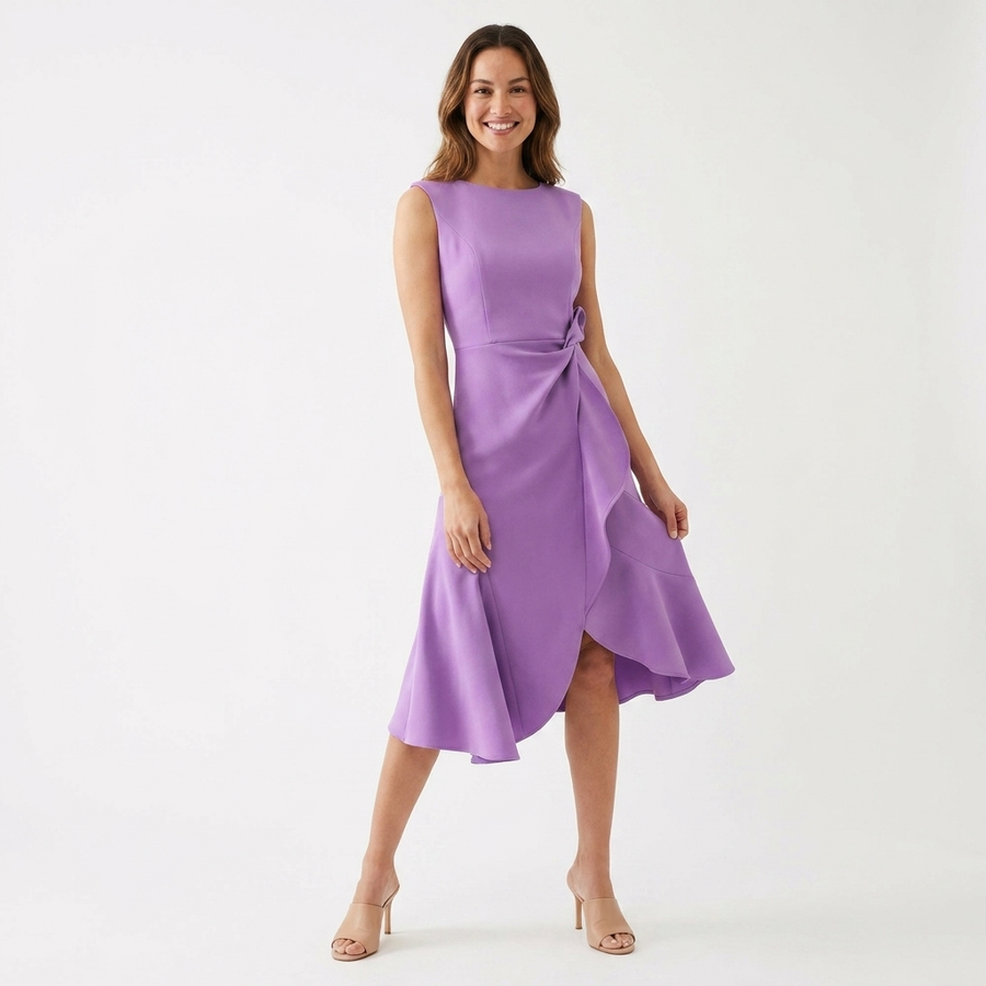 Eni | Draped Asymmetric Midi Dress view 5