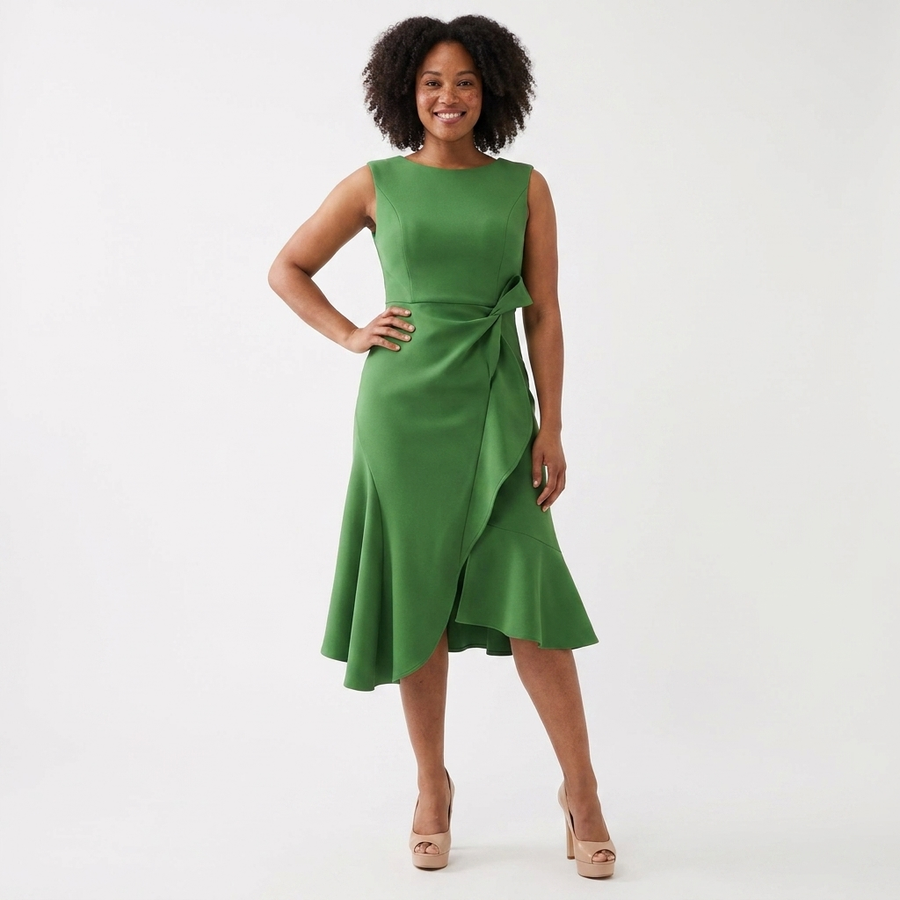 Eni | Draped Asymmetric Midi Dress view 6