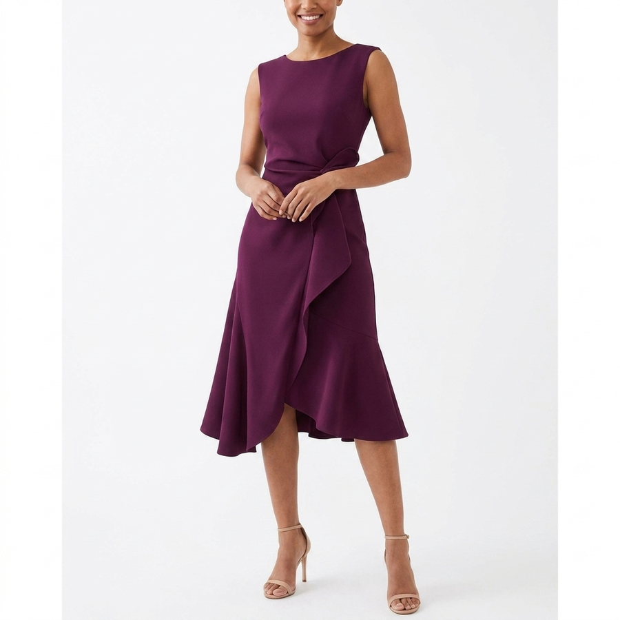 Eni | Draped Asymmetric Midi Dress view 7