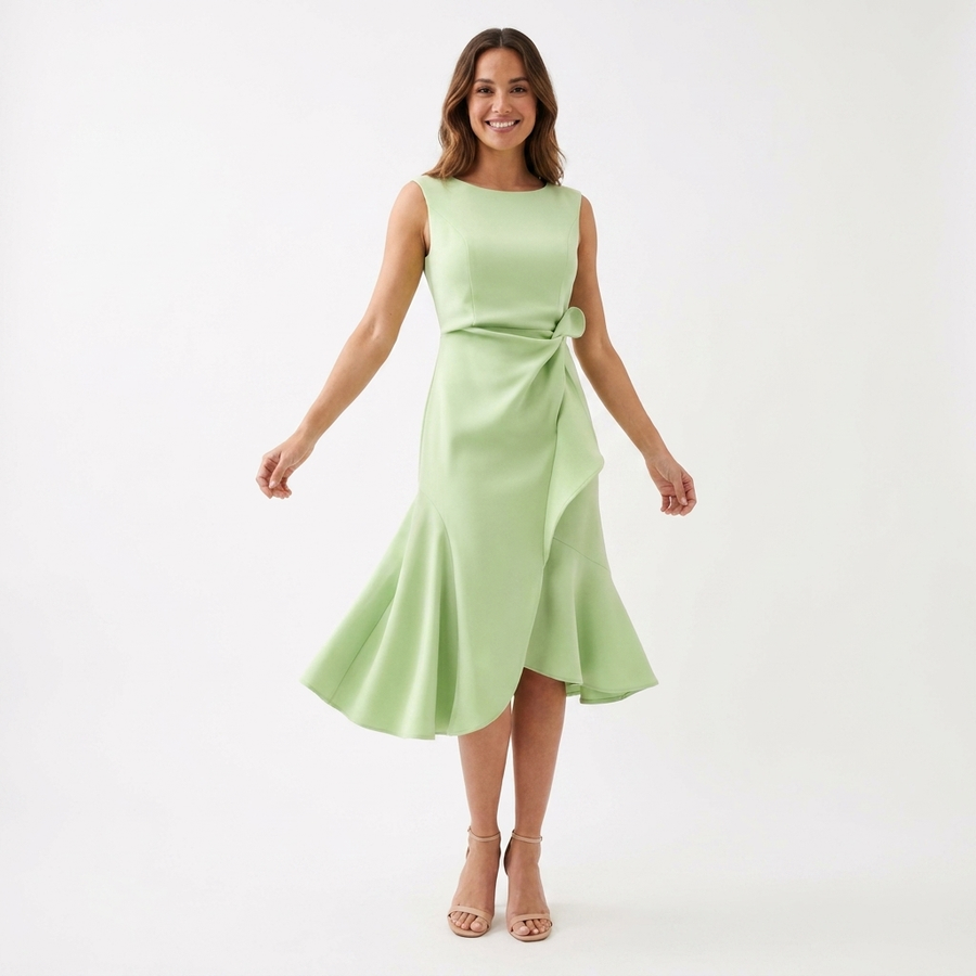 Eni | Draped Asymmetric Midi Dress view 8