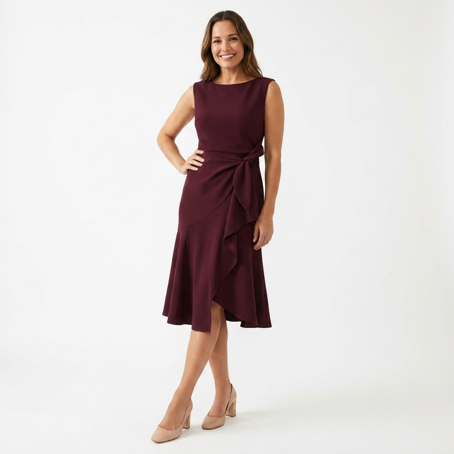 Eni | Draped Asymmetric Midi Dress view 10