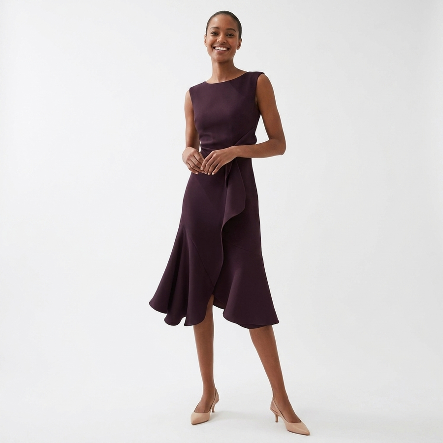 Eni | Draped Asymmetric Midi Dress view 11