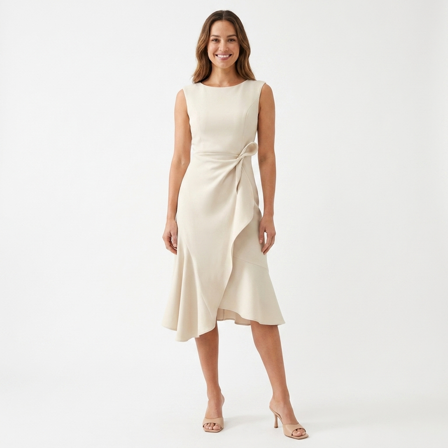 Eni | Draped Asymmetric Midi Dress view 12