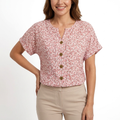 Shimmy | Women's Soft Floral Print Blouse | Elegant Lightweight Summer Top