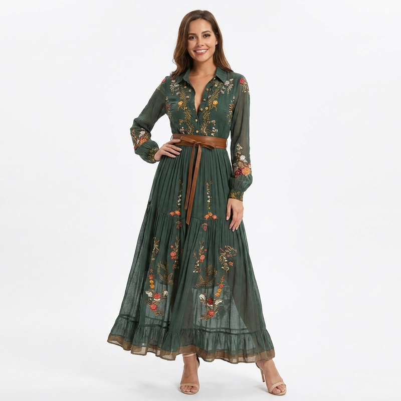 Nuella | Floral Pleated Maxi Dress