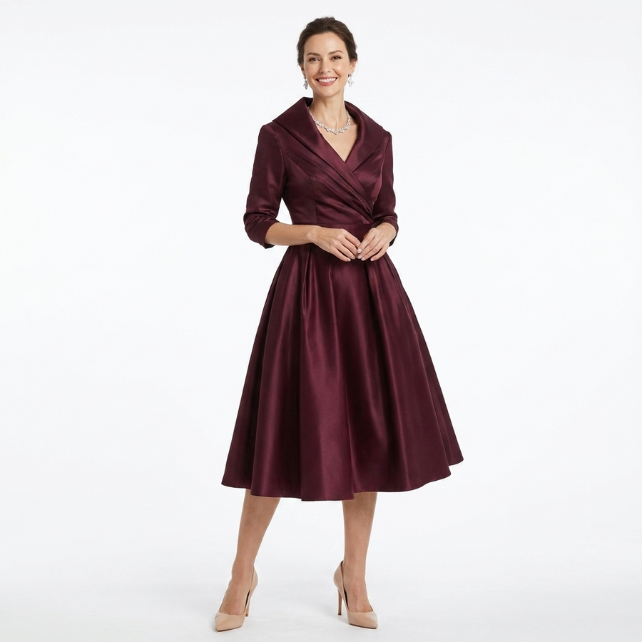 Sina | Women's Elegant Soft Midi Dress | Flattering Lightweight Cocktail Attire view 2
