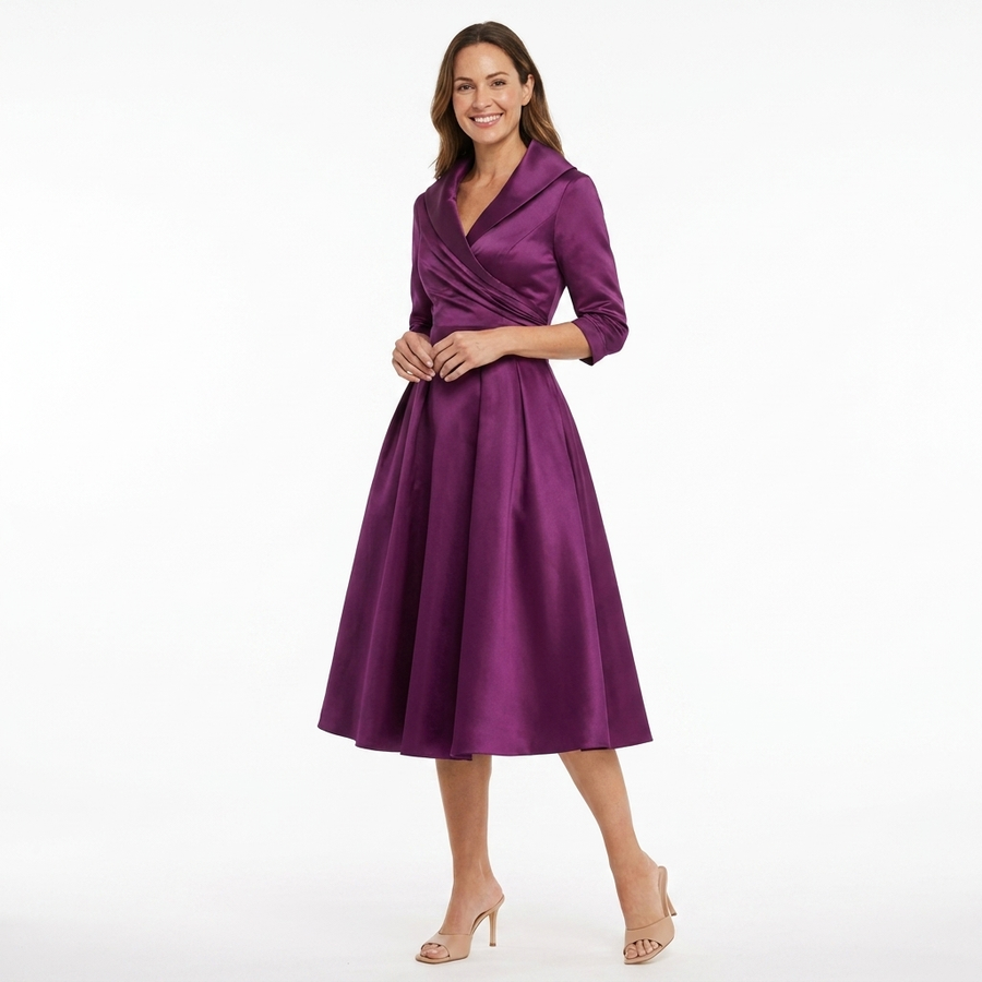 Sina | Women's Elegant Soft Midi Dress | Flattering Lightweight Cocktail Attire view 4