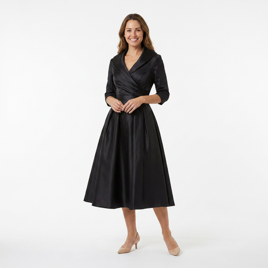 Sina | Women's Elegant Soft Midi Dress | Flattering Lightweight Cocktail Attire view 5
