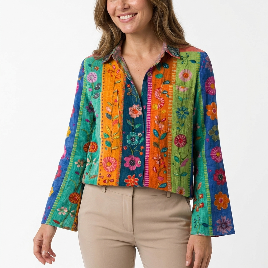 Delphine | Bohemian Print Blouse view 5