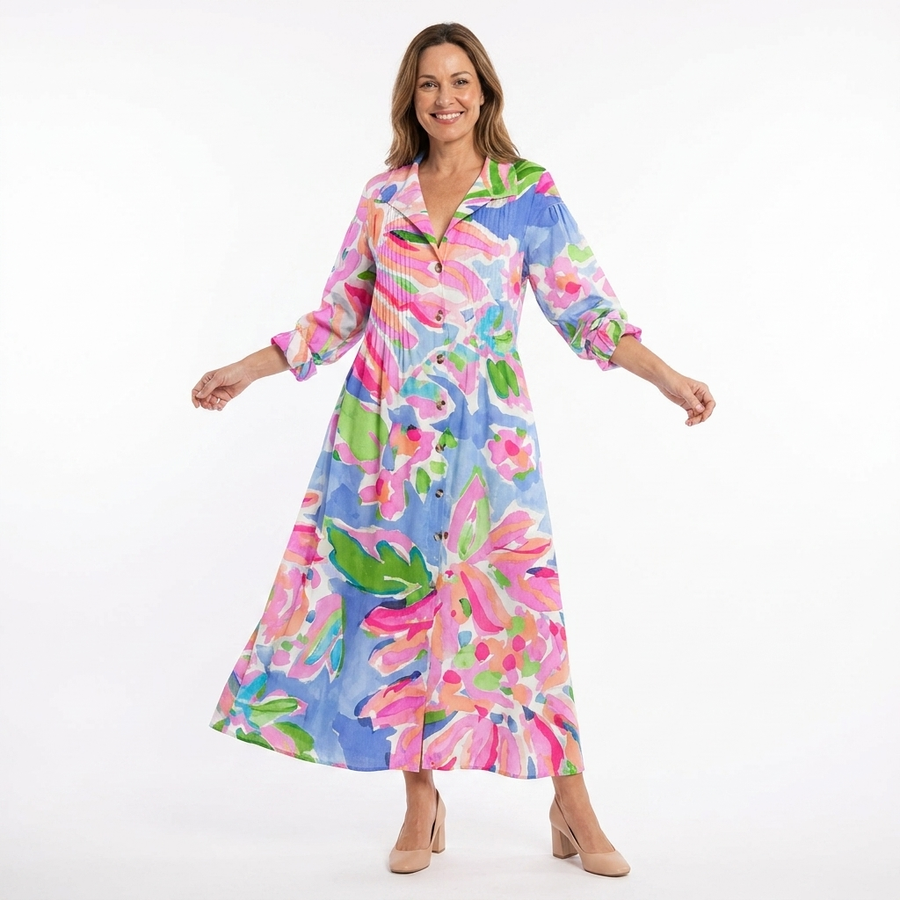 Nelly | Women's Lightweight Bohemian Maxi Dress | Elegant Flowing Summer Outfit view 3