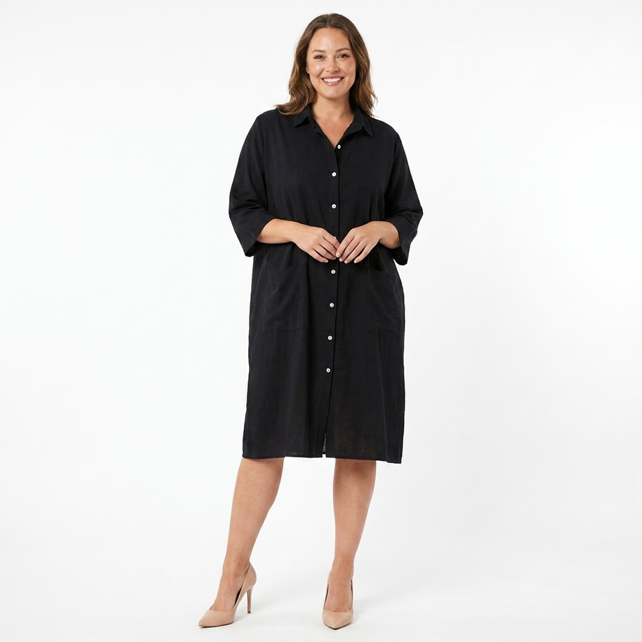 Florence | Boho Cotton Shirt Dress view 2