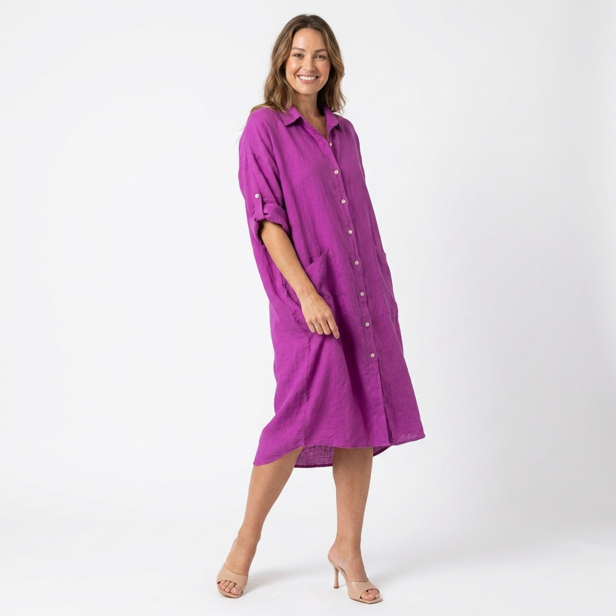 Florence | Boho Cotton Shirt Dress view 5