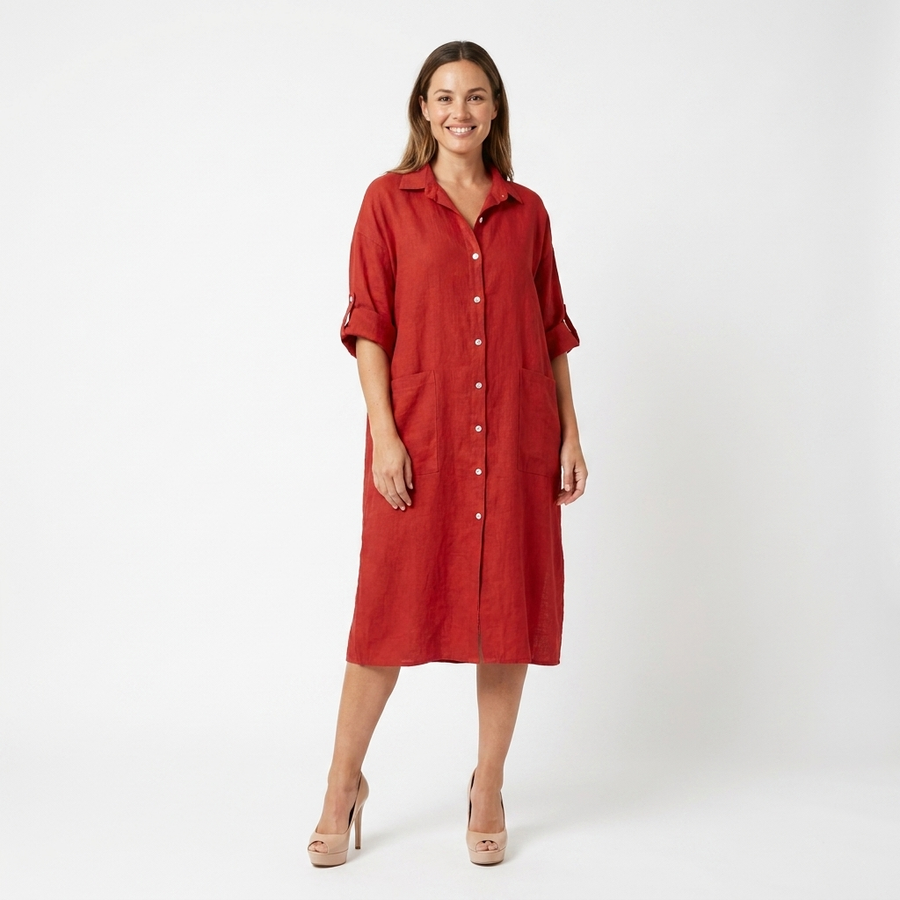 Florence | Boho Cotton Shirt Dress view 6
