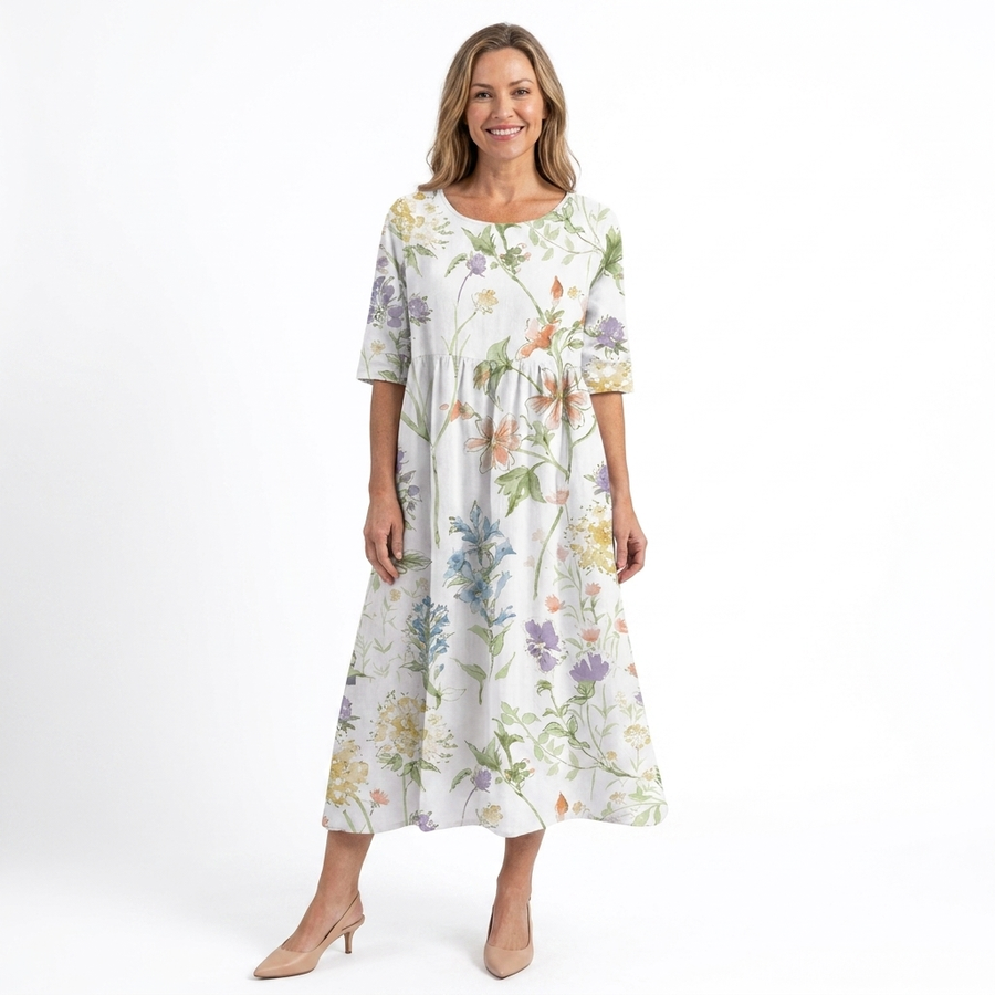 Isadora | Floral Relaxed Midi Dress view 4