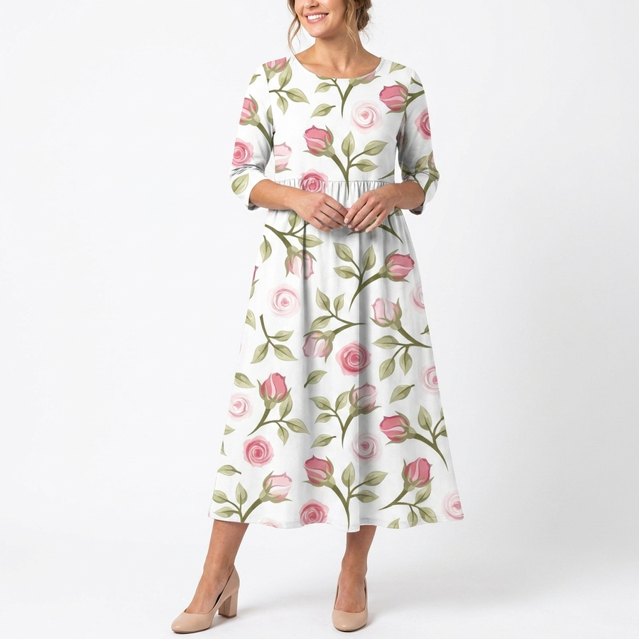 Isadora | Floral Relaxed Midi Dress view 8