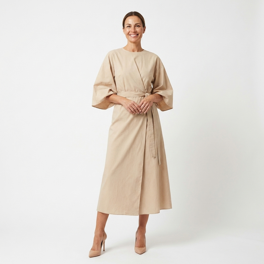 Sanni | Women's Lightweight Fabric Summer Dress | Elegant Lantern Sleeve Design view 2