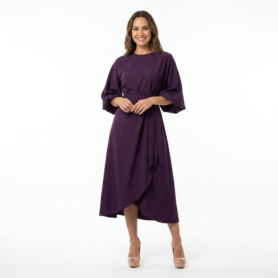 Sanni | Women's Lightweight Fabric Summer Dress | Elegant Lantern Sleeve Design view 6