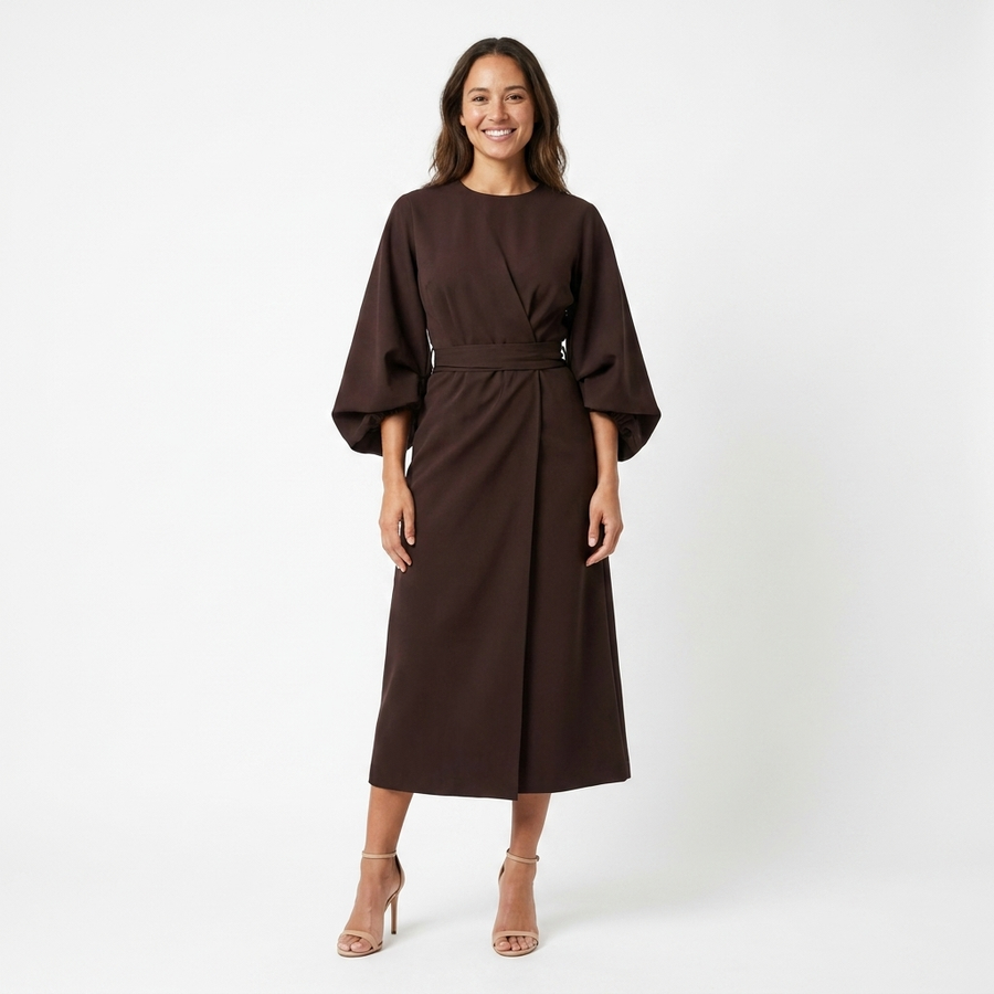 Sanni | Women's Lightweight Fabric Summer Dress | Elegant Lantern Sleeve Design view 7