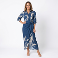 Terra | Women's Lightweight Wrap Dress | Elegant Flowy Summer Maxi Dress with Waist Tie